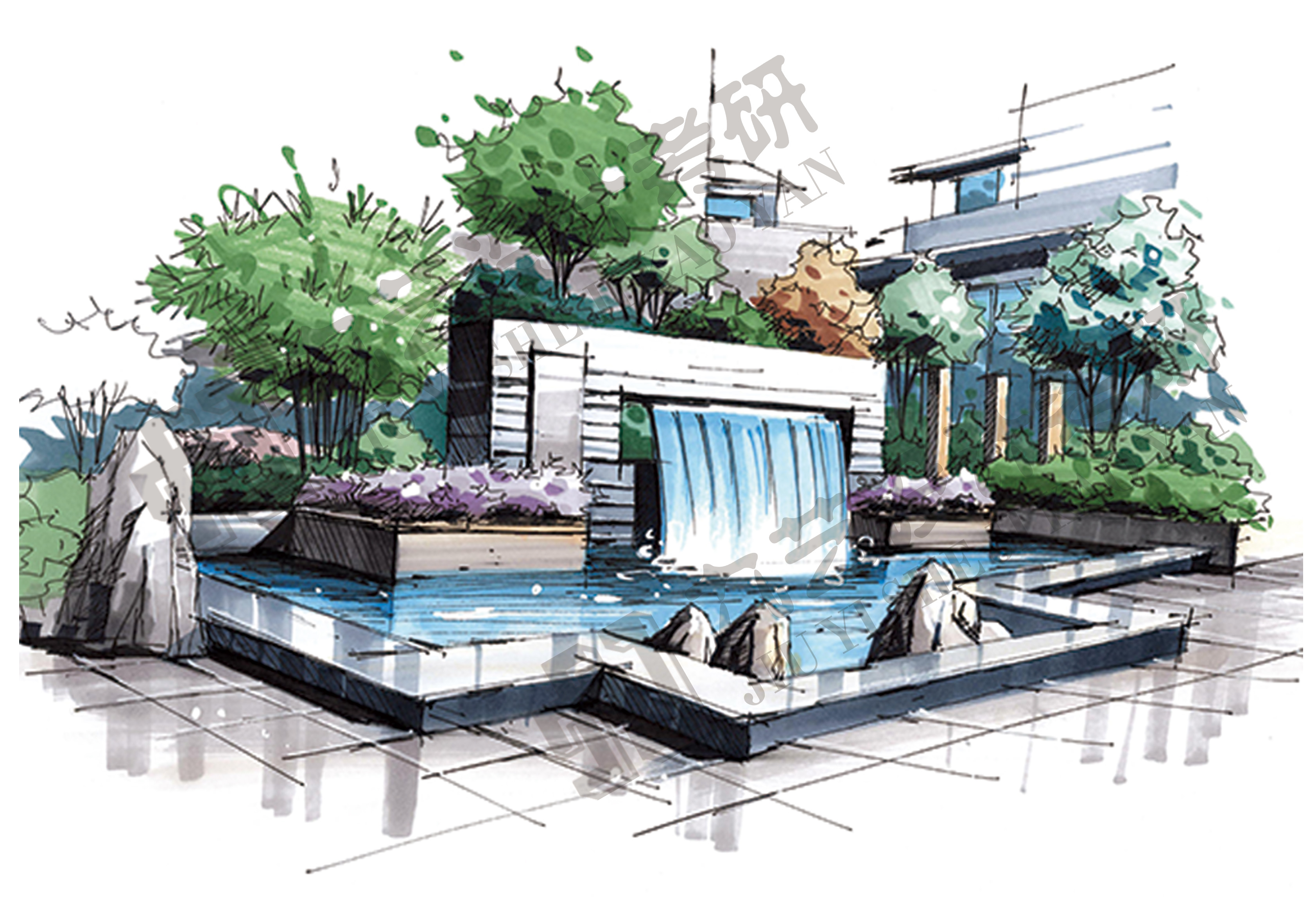 建筑城规/风景园林 - 手绘表现作品 - 手绘培训_环艺